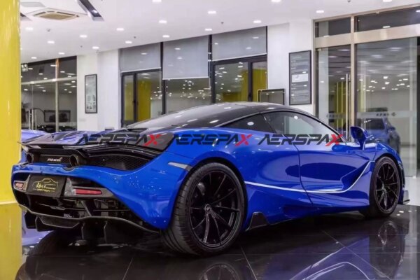 Carbon Fiber Rear Wing Front Lip Diffuser Side Skirt Fits McLaren 720S Vs Style - Image 4