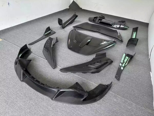 Carbon Fiber Rear Wing Front Lip Diffuser Side Skirt Fits McLaren 720S Vs Style - Image 6